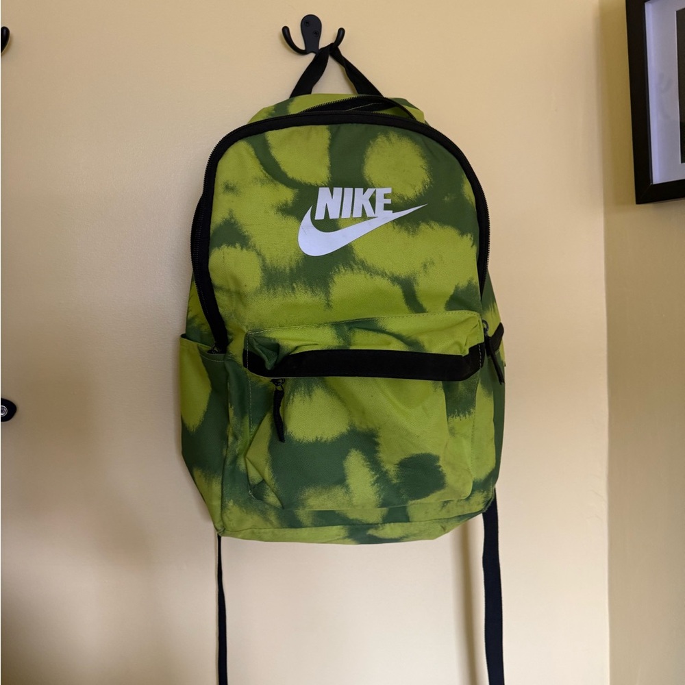 Nike Lime and Black Tie-Dye Backpack